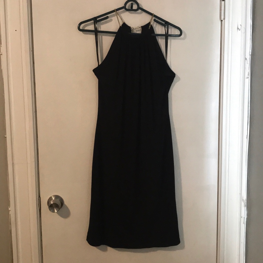 Calvin Klein Black Dress, gold straps new